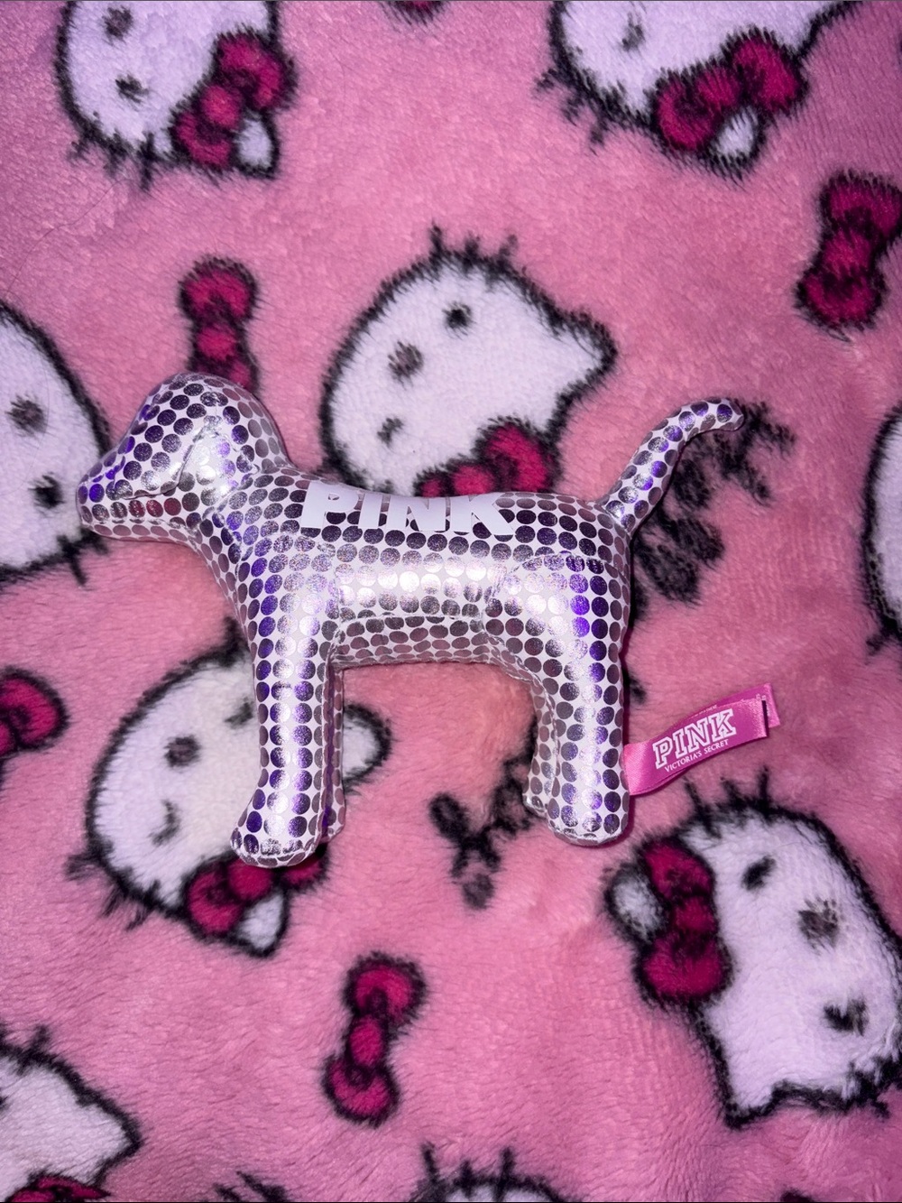 PINK Victoria's Secret silver Dog Plush Toy